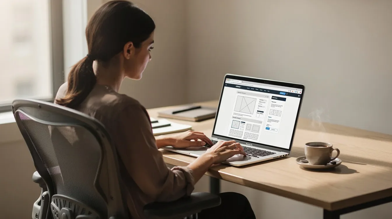 Calendrier et écran d'ordinateur illustrant les délais de création d'un site web