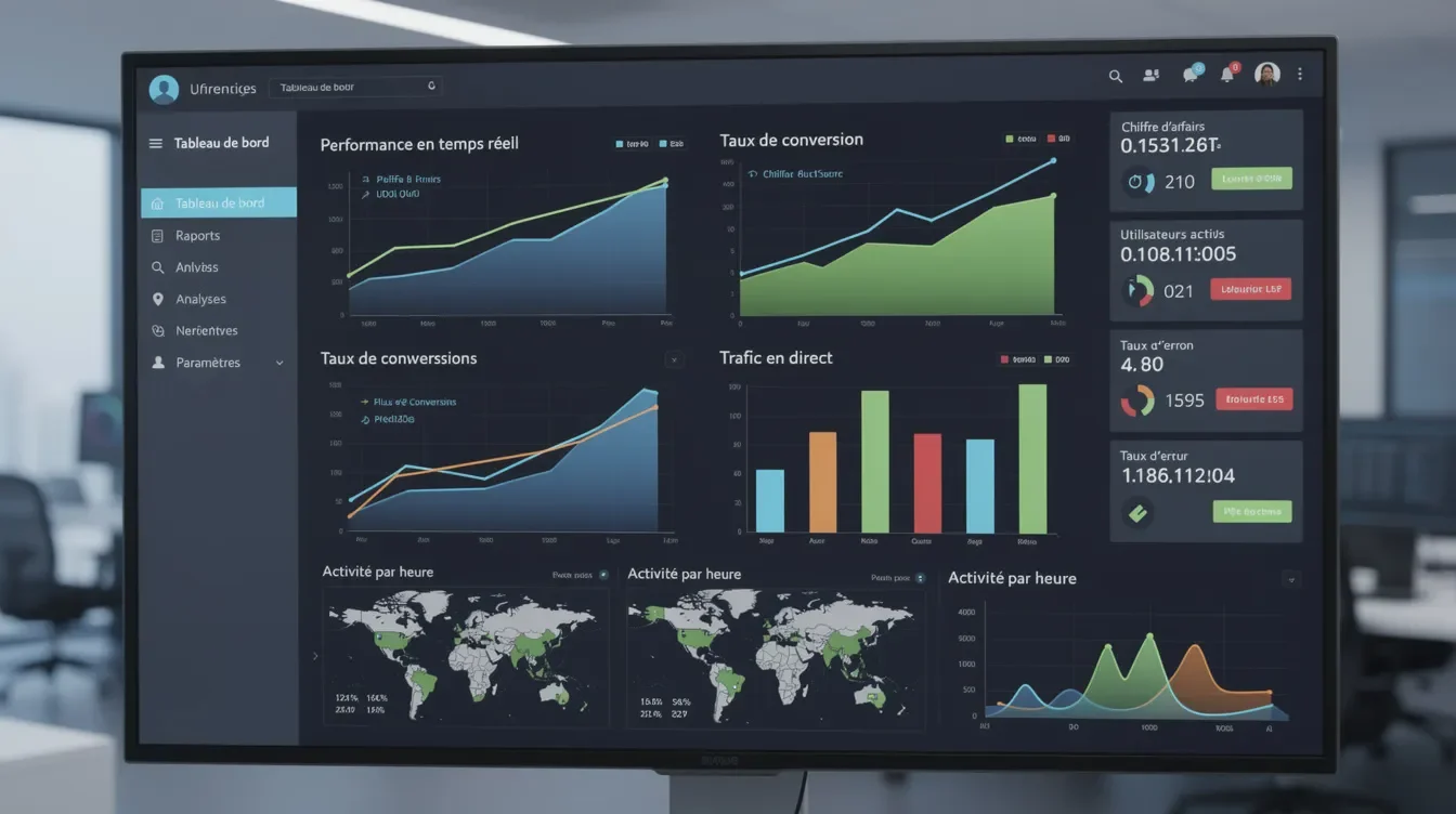 Tableau de bord de suivi du trafic et des leads pour un site professionnel